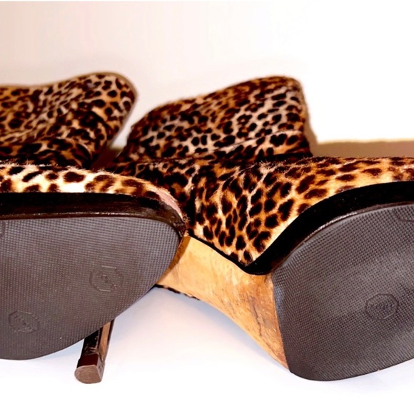 Jimmy Choo Pony Hair Leopard Ankle Boots - Picture 3 of 5